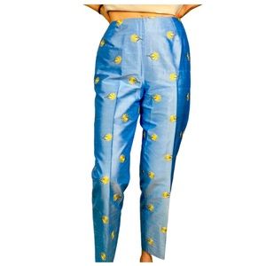 Vintage High Waisted 100% Silk Capri Pants 50’s